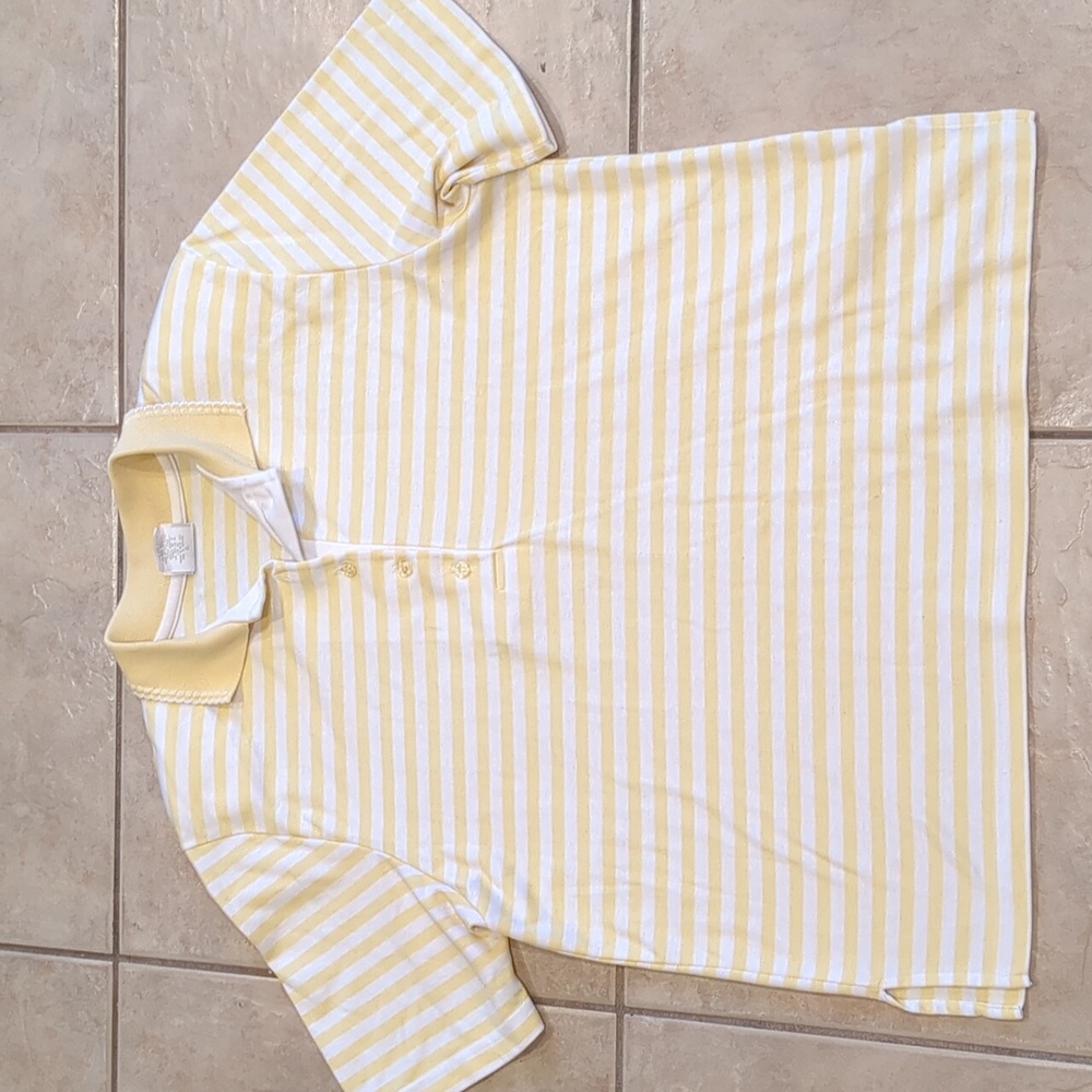 Vintage Koret Women's Yellow Striped Polo Shirt Size XL